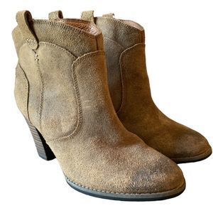 Clarks Indigo Cognac Western Suede Ankle Boots Sz 7
